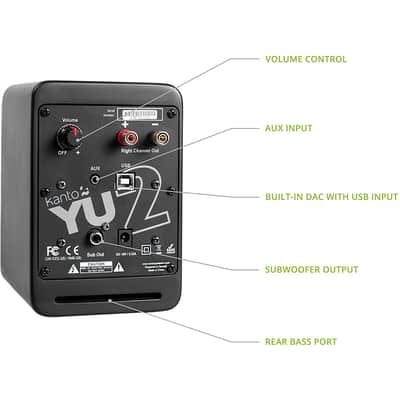 Kanto YU2MB Powered Desktop Speakers Onyx - Matte Black/Noir image 7