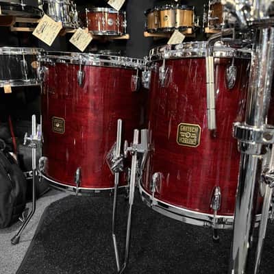 ~BENTLEY'S EXCLUSIVE~ Gretsch USA Custom 5-Piece 10/12/14/16/22 Drum Kit Set in Walnut Gloss Lacquer with Square Badges image 5