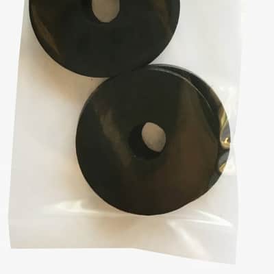 Four Gonzo XL Size BLACK Rubber Guitar Strap Locks - Classic Design & Great Reliability image 1