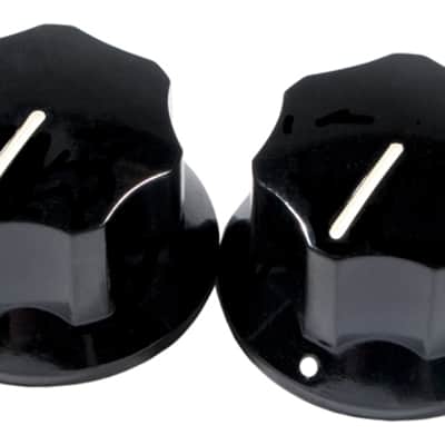 Fender Pure Vintage 1965 Jaguar Skirted Knobs Set of Two Black image 2