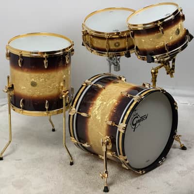 Gretsch 18/12/14/5.5x14" Gold Hdw. USA Custom Drum Set - Exclusive Espresso Burst image 4
