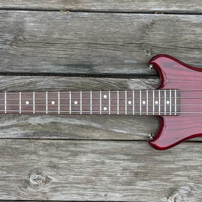 Lefty 1983 Quest by Vantage travel bass 25" trans cherry - Made in Japan image 3