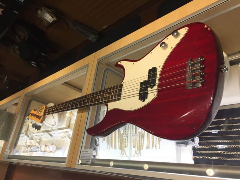 Fullerton Electric 4 Stings Bass Guitar, Red & White image 1