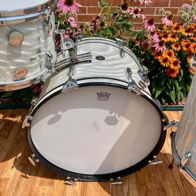 1960s Gretsch Progressive Jazz Drum Set Silver (White) Satin Flame 20/12/14 image 15
