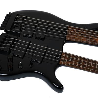 Muckelroy Custom Doubleneck Headless Bass 6-string Fretless 4-string Fretted 2016 Black *Video* image 4