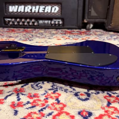 1999 Jackson Dinky HSS w/ Reverse Headstock + Shark Fins - Blue image 17