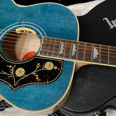 NEW ! Gibson SJ-200 Standard - Custom Shop - Dealer Select - Super RARE - Blue Top - Authorized Dealer - AAAAA Flamed Natural Maple Back & Sides - G07206 image 2