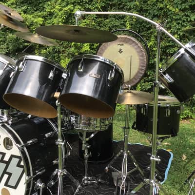 Pearl Peter Criss 1970’s KISS Alive 2  Drum Set Black/Chrome 14-Piece Fiberglass Concert Tom Drums image 5