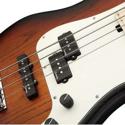 Sadowsky MetroLine 21-Fret Hybrid PJ Bass 4 String, Swamp Ash Body, Almond Sunburst Transparent Satin image 4