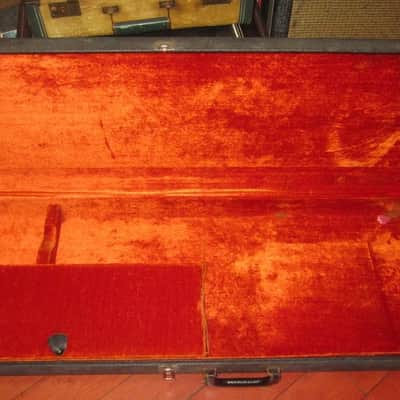 1966 Fender Jazzmaster / Jaguar Case Black w/ Orange Interior image 5