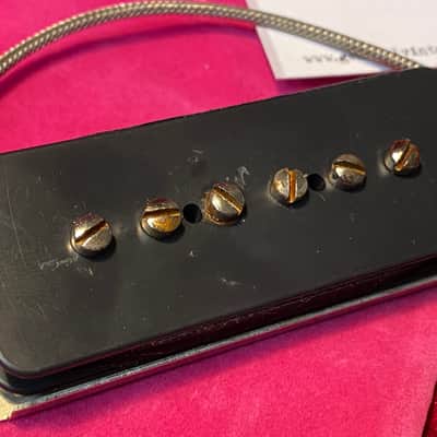 General Vintage Tone 1955 NOS Soapbar P90 pickup set - Scatter wound NOS plain Enameld Old green B image 2