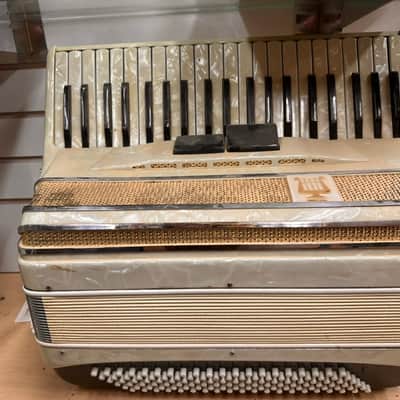 Vintage Lira (International) 120-Bass Piano Accordion - 1950s Italian - White Mother of Pearl image 1