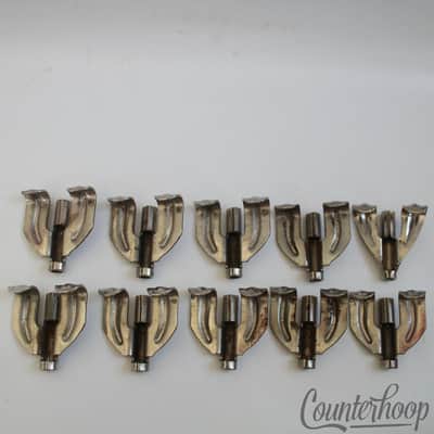 *Ludwig 10x Bass Drum Tension Rod Claws Nickel Vintage 40s WFL Super Classic Set image 3