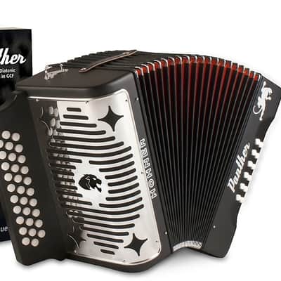 Hohner Panther GCF Diatonic Button Accordion SOL Acordeon +Straps_DVD_T-Shirt | NEW | +BackPad | Authorized Dealer image 1