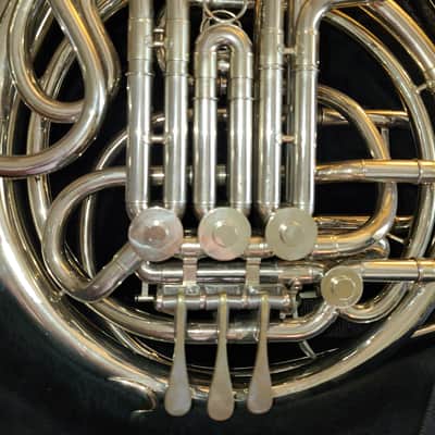 C.G. Conn 8D CONN Professional Model Double French Horn with Fixed Bell 2010s - Nickel-Silver image 2