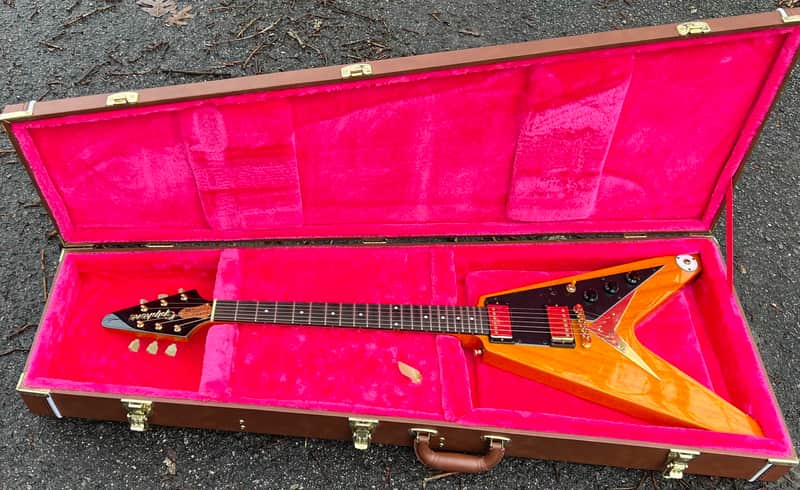 2017 Epiphone Limited Edition Joe Bonamassa 1958 Amos Arthur Korina Flying V W/OHSC image 1