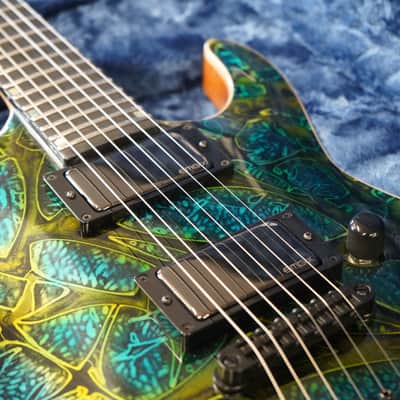 ESP USA Horizon-II Psychedelic Flame 6-String Electric Guitar w/ Black Tolex FF Case image 10