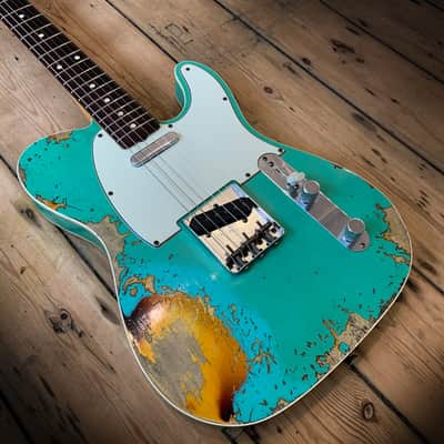 2021 FENDER CS - LTD ED '60 TELECASTER CUSTOM - SEA FOAM GREEN OVER SUNBURST RELIC image 15