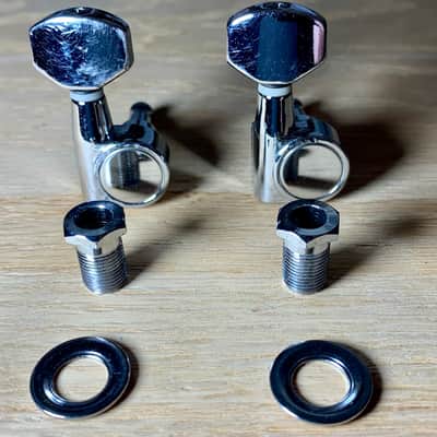 Tuning Heads (2) For Electric Guitars, In-Line Style, Right Handed (Chrome) image 3