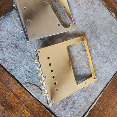 Fender -style lot 2 telecaster bridges - nickel, gold image 2