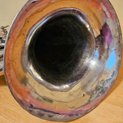 Tuba “Bb" Soviet 3 Valves Brass Pipe Wind Instrument Horn USSR Vintage and Rare image 7