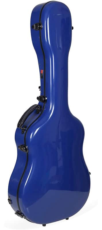Crossrock Cases Molded Strong Fiberglass Hard Case For Acoustic Dreadnought Guitars In Navy Blue image 1