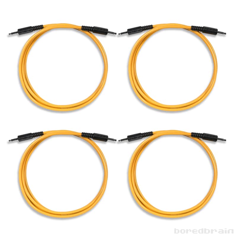 Boredbrain 60-inch 4-Pack Eurorack Modular Patch Cables 3.5mm TS Solar Orange image 1