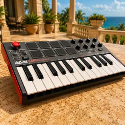 Akai MPK Mini MkII USB MIDI Keyboard Controller w/ USB Cable | Great Condition image 1