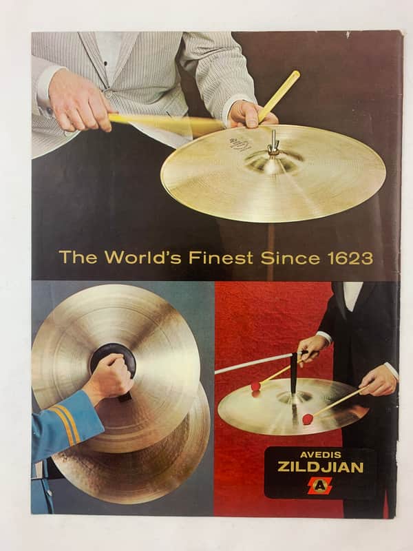 Zildjian 1966 Promotional  Advertisement for Avedis Zildjian Cymbals Full Color image 1