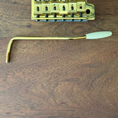 Fender Gold Stratocaster Tremolo Bridge Assembly – Fender Stamped Saddles – Includes Trem Arm image 2