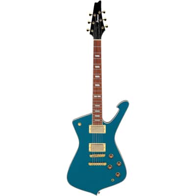 Ibanez IC420-ABM Iceman 6-String Solid Body Electric Guitar with Bound Jatoba Fretboard, Right-Handed, Antique Blue Metallic image 2