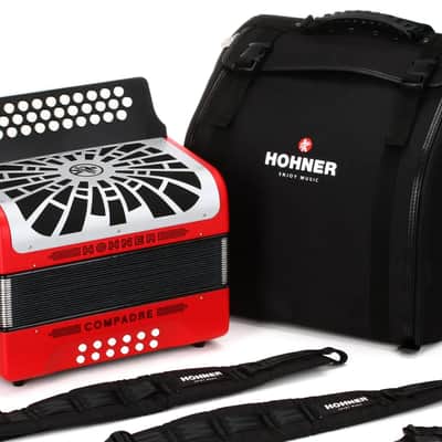 Hohner Compadre Diatonic Accordion - Keys of G/C/F - Red-NEW image 3
