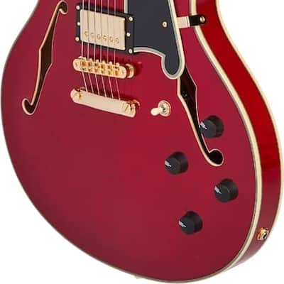 D'Angelico Excel DC Semi-Hollowbody Electric Guitar Trans Cherry Finish image 5