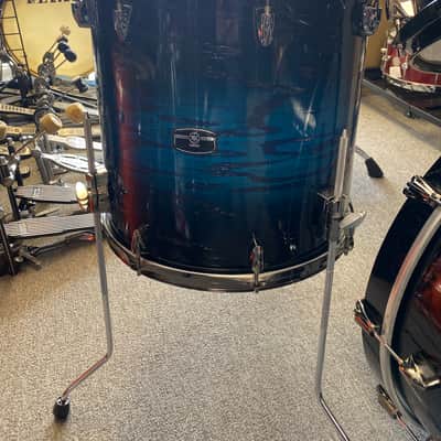 Yamaha Live Custom Hybrid Oak UZU Ice Sunburst 4pc Drum Set image 7