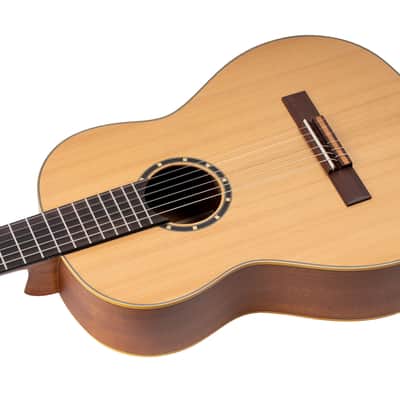 Ortega R131 Family Series Pro Solid Cedar Top Mahogany Neck Nylon 6-String Classical Acoustic Guitar w/Gig Bag image 9