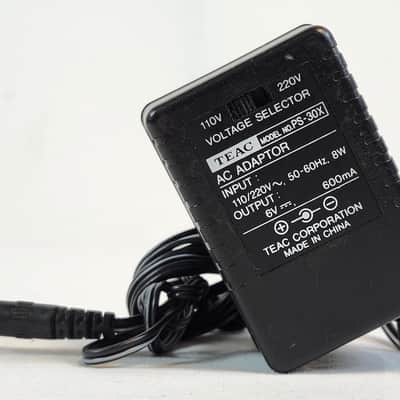 TEAC PS-30X 6V Adaptor with Voltage Selector (110V/220V), +), 600mA, for vintage recorders and cassette players image 3