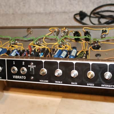 Vintage 1965 Fender Blackface Tremolux Tube Amp Chassis Project image 4