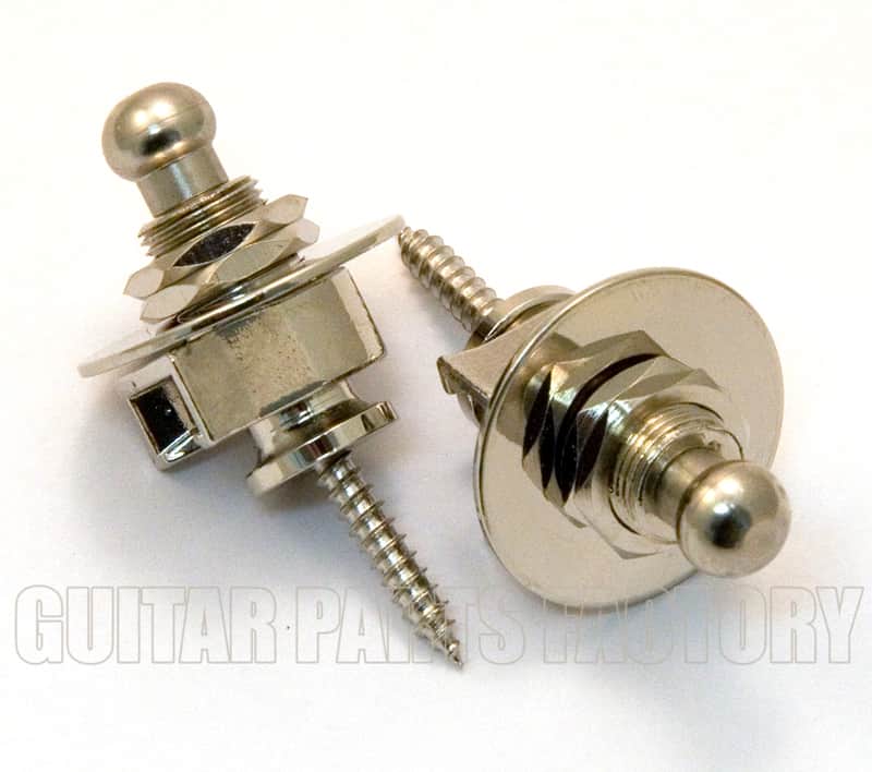 AP-0680-001 Quality Nickel S-Style Strap Locks & Buttons Fit Schaller For Guitar/Bass image 1
