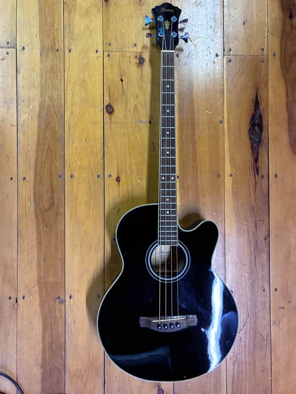 Ibanez AEB5E Acoustic-Electric Bass Guitar Black Pre Amp, Tuner, EQ image 1