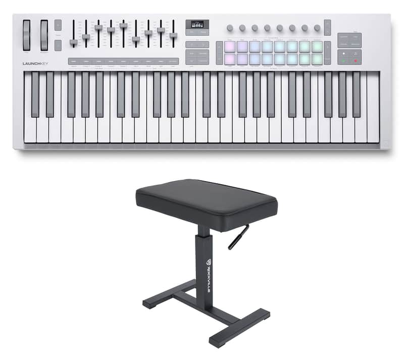 Novation LAUNCHKEY 49 MK4 White 49-Key USB MIDI Keyboard Controller+Air Bench image 1