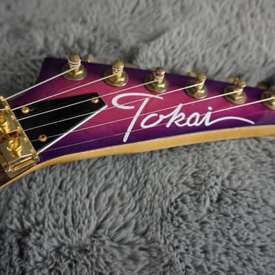 Tokai Floyd Rose - Purple Fade Sharkfin Guitar HSS L. White Pickups image 11