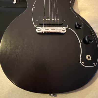 Gibson Les Paul Junior Tribute DC with Front-Mounted Input Jack 2019 - Worn Ebony Upgrades* including Fishman noiseless P90 image 2