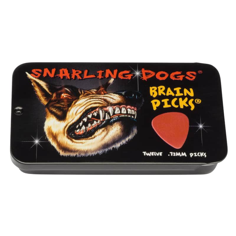 Snarling Dogs Brain Guitar Plectrum Tin (12 Plectrums) Red - .73mm image 1