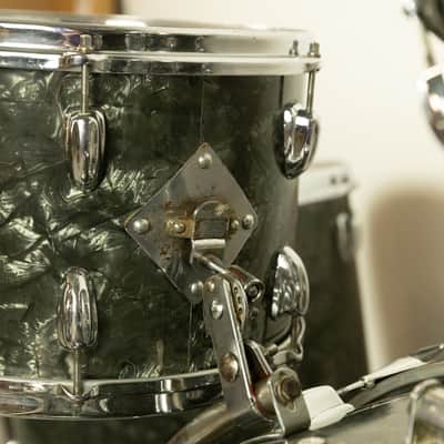 1962 Slingerland Black Diamond Pearl "Double Rail" Drum Set image 11