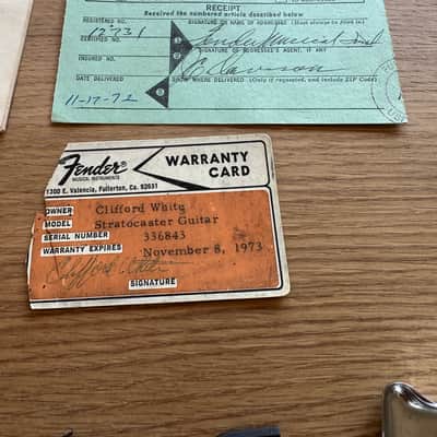Fender Stratocaster 1972 Hang tags warranty card case candy 1970's ashtray cover image 6