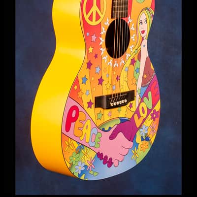 Martin 000X Hippie (#24/200) Don Oriolo 2007 - Pale Orange with full color top design image 12