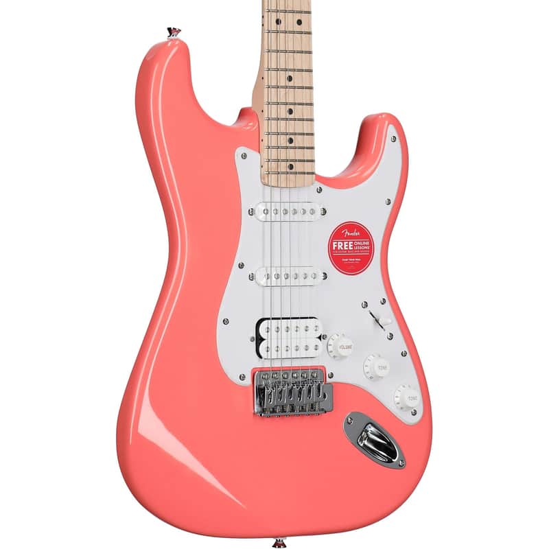 Squier Sonic Stratocaster HSS Electric Guitar, Tahitian Coral image 1