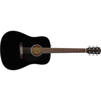 Fender CD-60S Black, Dreadnought Body, Solid Top Acoustic Guitar image 2