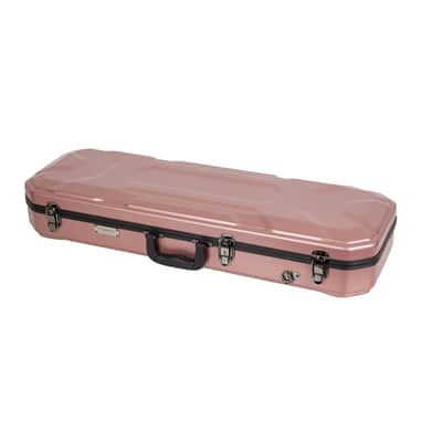 Crossrock 4/4 size Violin Case | ABS Molded Hardshell with Interior Compartment, 2 Bow Holders, Security Lock, and Detachable Straps-Rose Gold image 4