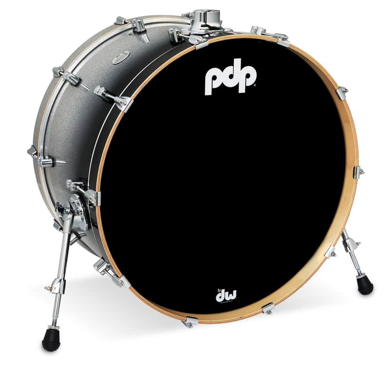 PDP Concept Series Maple Bass Drum, 14x24, Silver to Black Fade Lacquer w/Chrome Hardware image 1